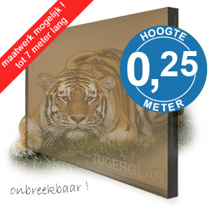 TIJGERGLAS / LEXAN BRONS 25cm